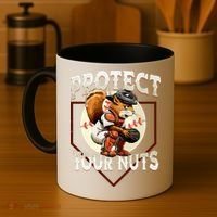 Squirrel Catcher Protect Your Nuts Funny Baseball Coffee Mug thumb 4