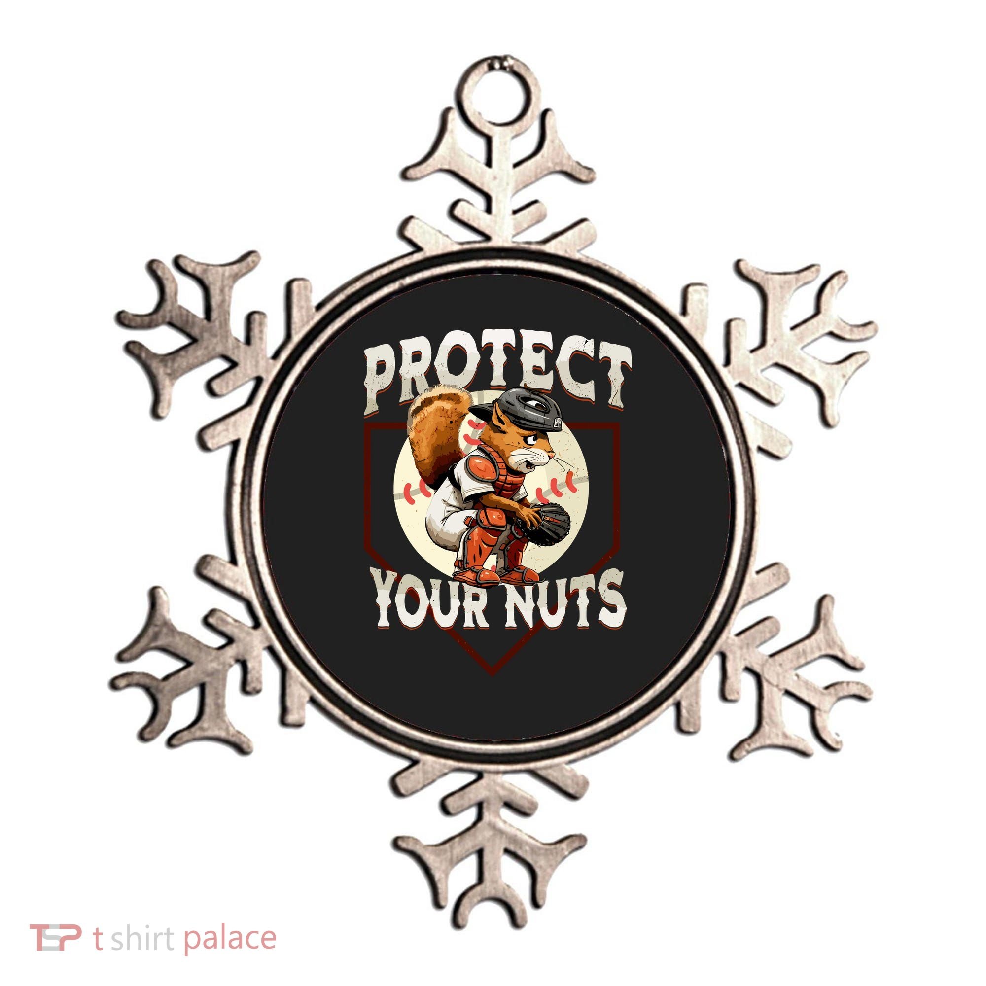 Squirrel Catcher Protect Your Nuts Funny Baseball Ornament