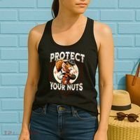 Squirrel Catcher Protect Your Nuts Funny Baseball Women's Tank Top thumb 2