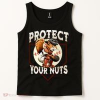 Squirrel Catcher Protect Your Nuts Funny Baseball Tank Top thumb 2
