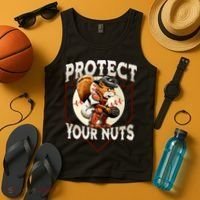 Squirrel Catcher Protect Your Nuts Funny Baseball Tank Top thumb 4
