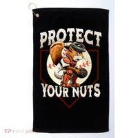 Squirrel Catcher Protect Your Nuts Funny Baseball Golf Towel thumb 0