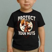 Squirrel Catcher Protect Your Nuts Funny Baseball Toddler T-Shirt thumb 2