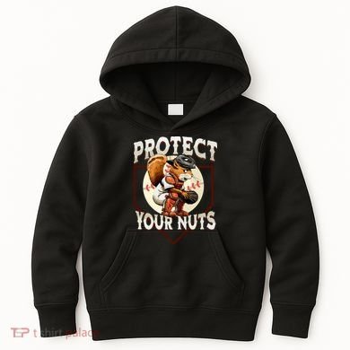 Squirrel Catcher Protect Your Nuts Funny Baseball Kids Hoodie