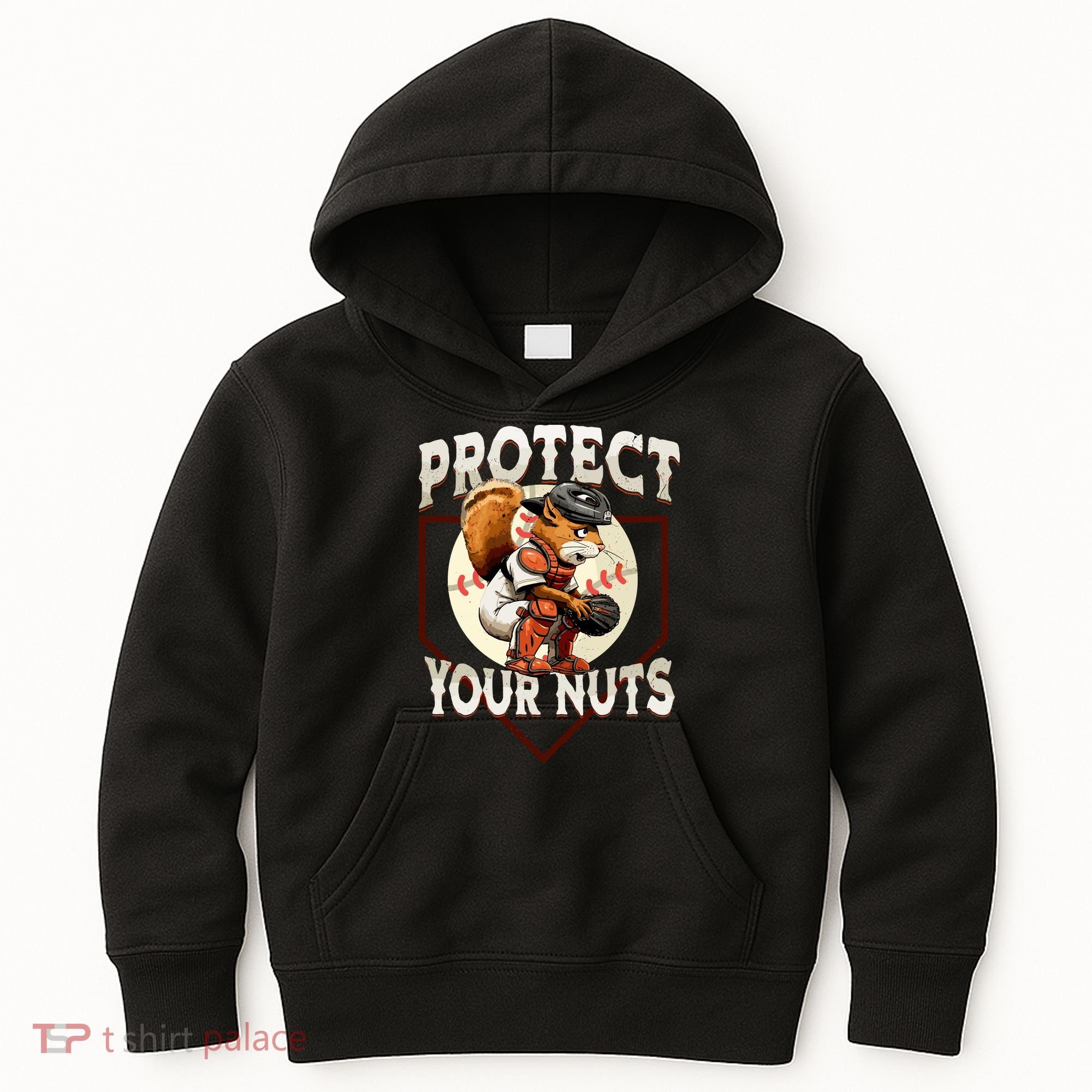 Squirrel Catcher Protect Your Nuts Funny Baseball Kids Hoodie