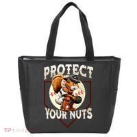 Squirrel Catcher Protect Your Nuts Funny Baseball Tote Bag thumb 0