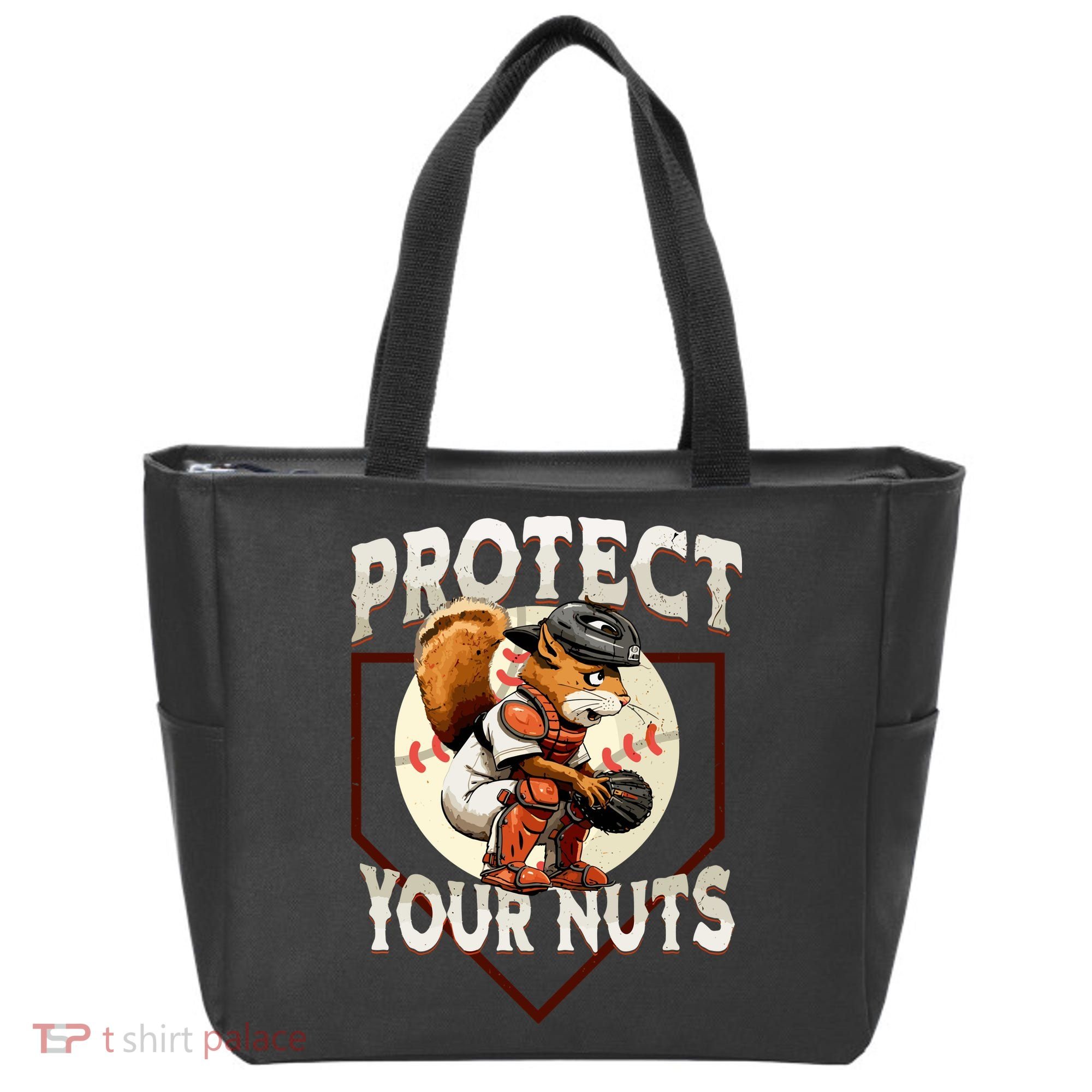 Squirrel Catcher Protect Your Nuts Funny Baseball Tote Bag