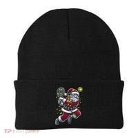Santa Claus Playing Pickleball Lover Christmas Holiday Gift Beanie thumb 0
