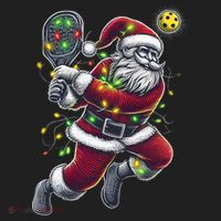 Santa Claus Playing Pickleball Lover Christmas Holiday Gift Beanie thumb 2