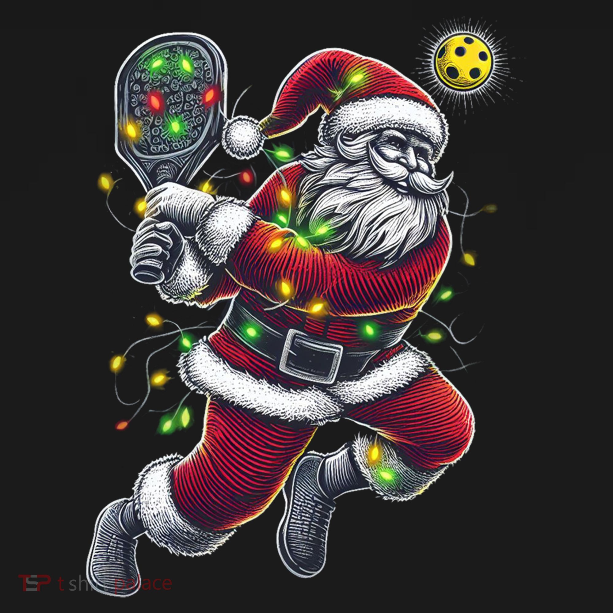 Santa Claus Playing Pickleball Lover Christmas Holiday Gift Women's Hoodie