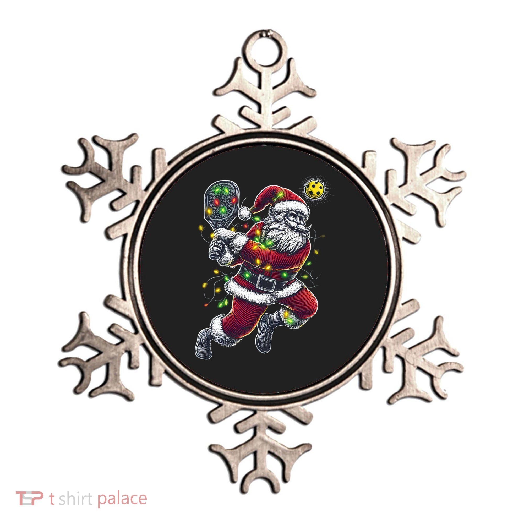 Santa Claus Playing Pickleball Lover Christmas Holiday Gift Ornament
