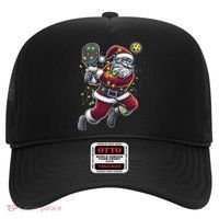 Santa Claus Playing Pickleball Lover Christmas Holiday Gift Hat thumb 0