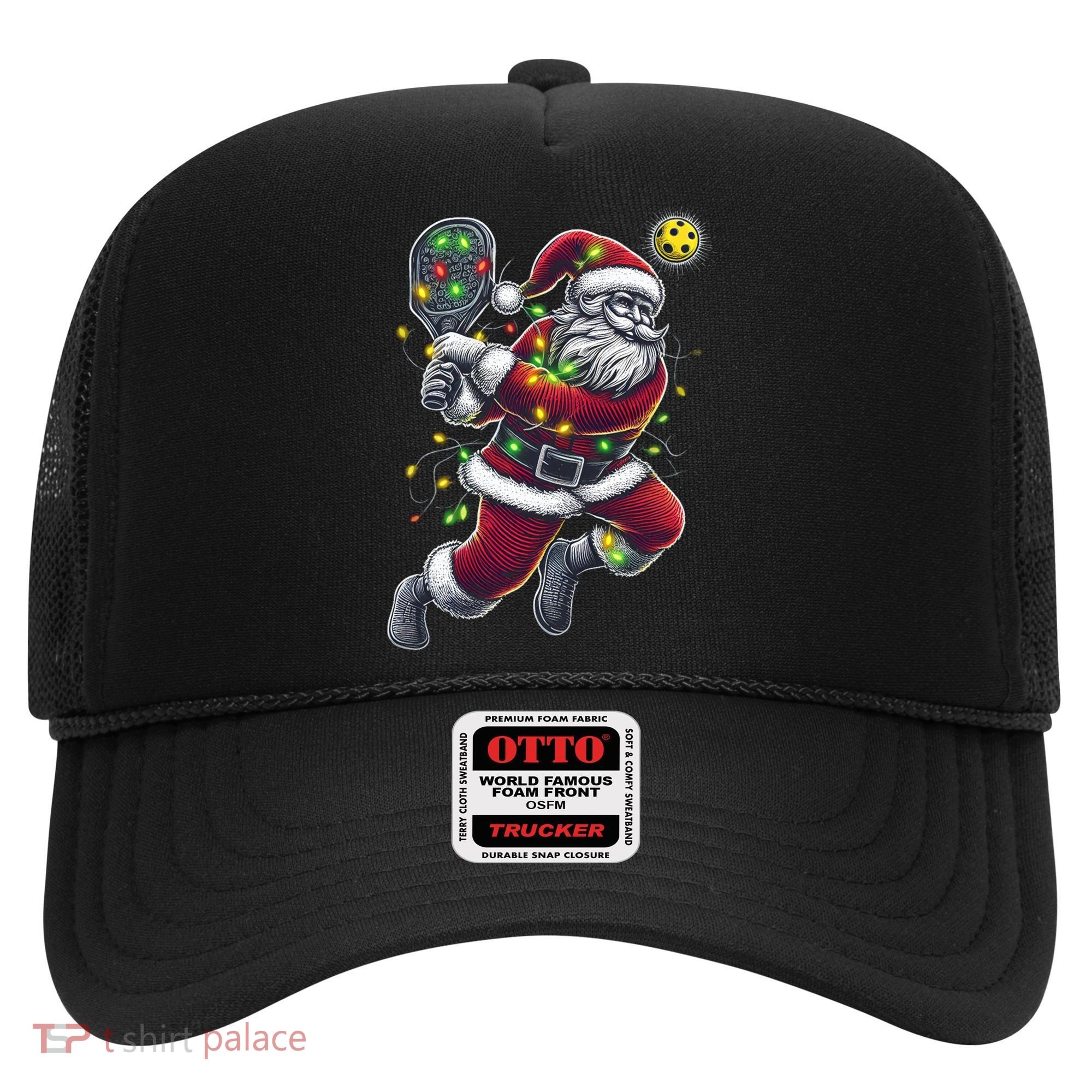Santa Claus Playing Pickleball Lover Christmas Holiday Gift Hat