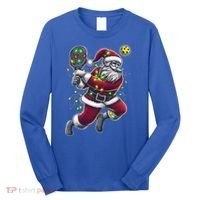Santa Claus Playing Pickleball Lover Christmas Holiday Gift Long Sleeve Shirt thumb 0