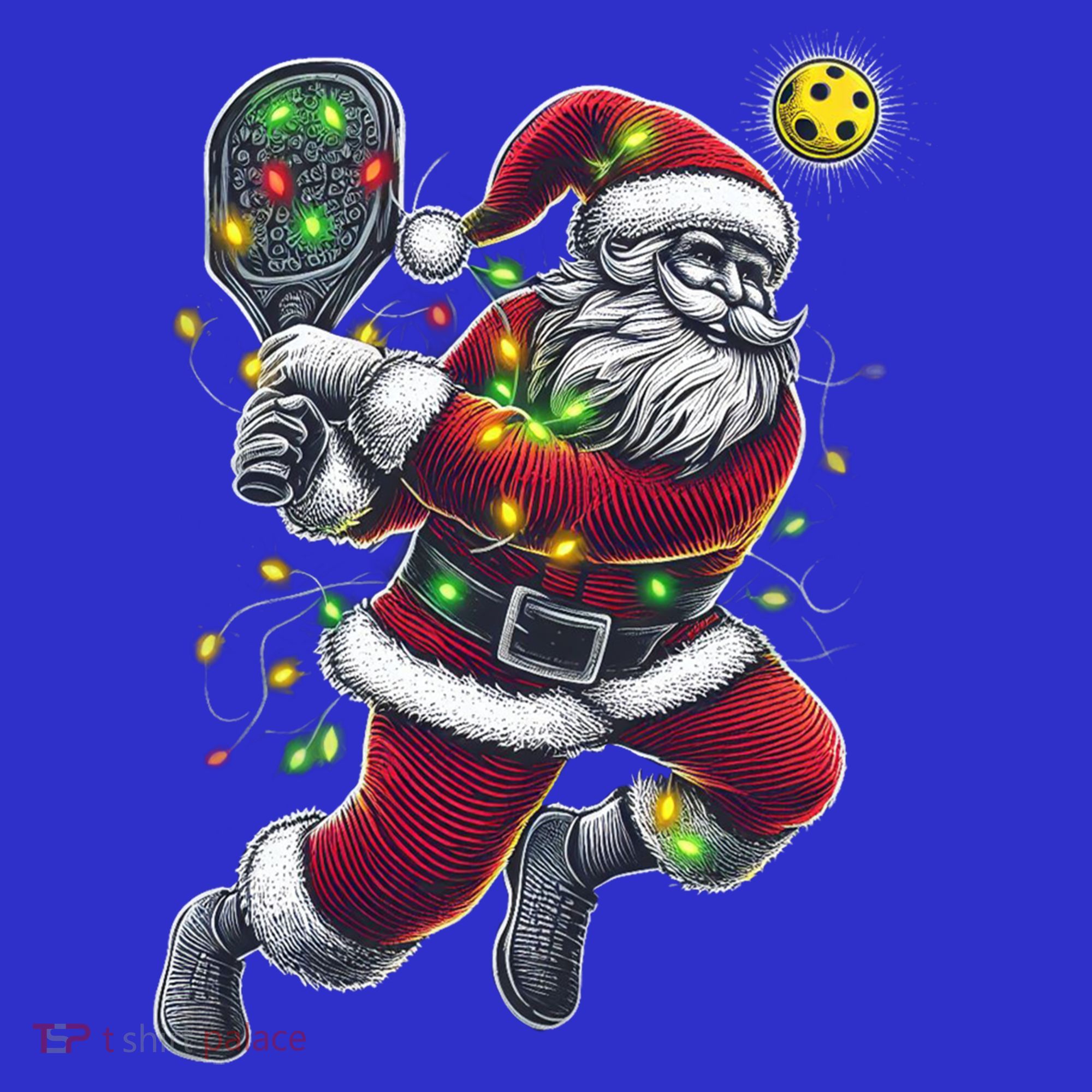 Santa Claus Playing Pickleball Lover Christmas Holiday Gift Long Sleeve Shirt