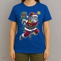 Santa Claus Playing Pickleball Lover Christmas Holiday Gift T-Shirt thumb 4