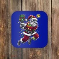 Santa Claus Playing Pickleball Lover Christmas Holiday Gift Coaster thumb 0
