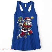 Santa Claus Playing Pickleball Lover Christmas Holiday Gift Women's Tank Top thumb 0