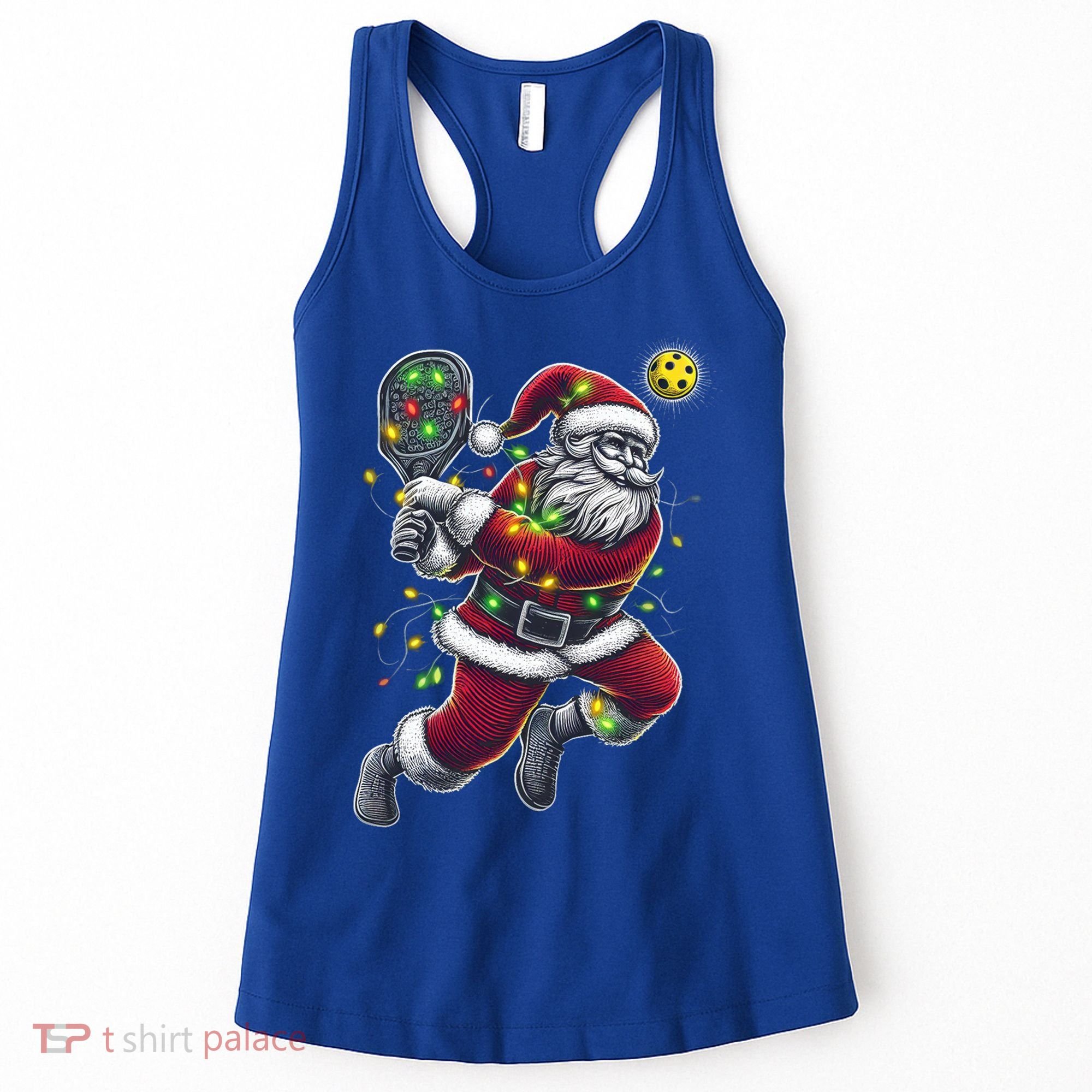 Santa Claus Playing Pickleball Lover Christmas Holiday Gift Women's Tank Top
