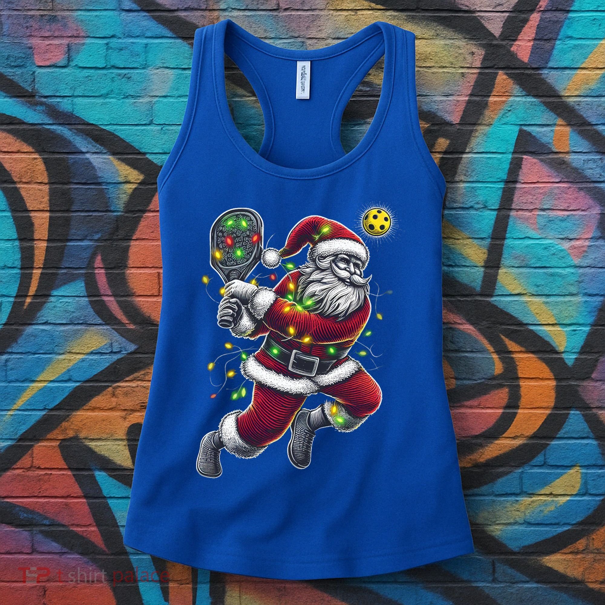 Santa Claus Playing Pickleball Lover Christmas Holiday Gift Women's Tank Top