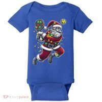 Santa Claus Playing Pickleball Lover Christmas Holiday Gift Baby Bodysuit thumb 0