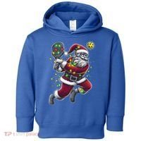 Santa Claus Playing Pickleball Lover Christmas Holiday Gift Toddler Hoodie thumb 0