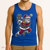 Santa Claus Playing Pickleball Lover Christmas Holiday Gift Tank Top thumb 3