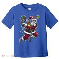 Santa Claus Playing Pickleball Lover Christmas Holiday Gift Toddler T-Shirt thumb 0