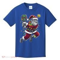 Santa Claus Playing Pickleball Lover Christmas Holiday Gift Kids T-Shirt thumb 0