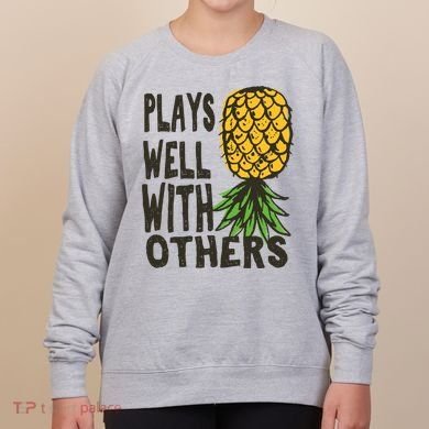 Swinger Couples Plays Well With Others Upside Down Pineapple Great Gift Women's Sweatshirt
