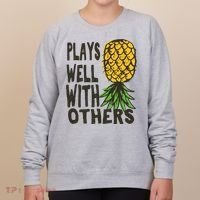 Swinger Couples Plays Well With Others Upside Down Pineapple Great Gift Women's Sweatshirt thumb 0