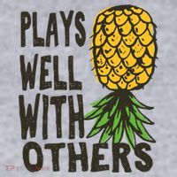 Swinger Couples Plays Well With Others Upside Down Pineapple Great Gift Women's Sweatshirt thumb 2