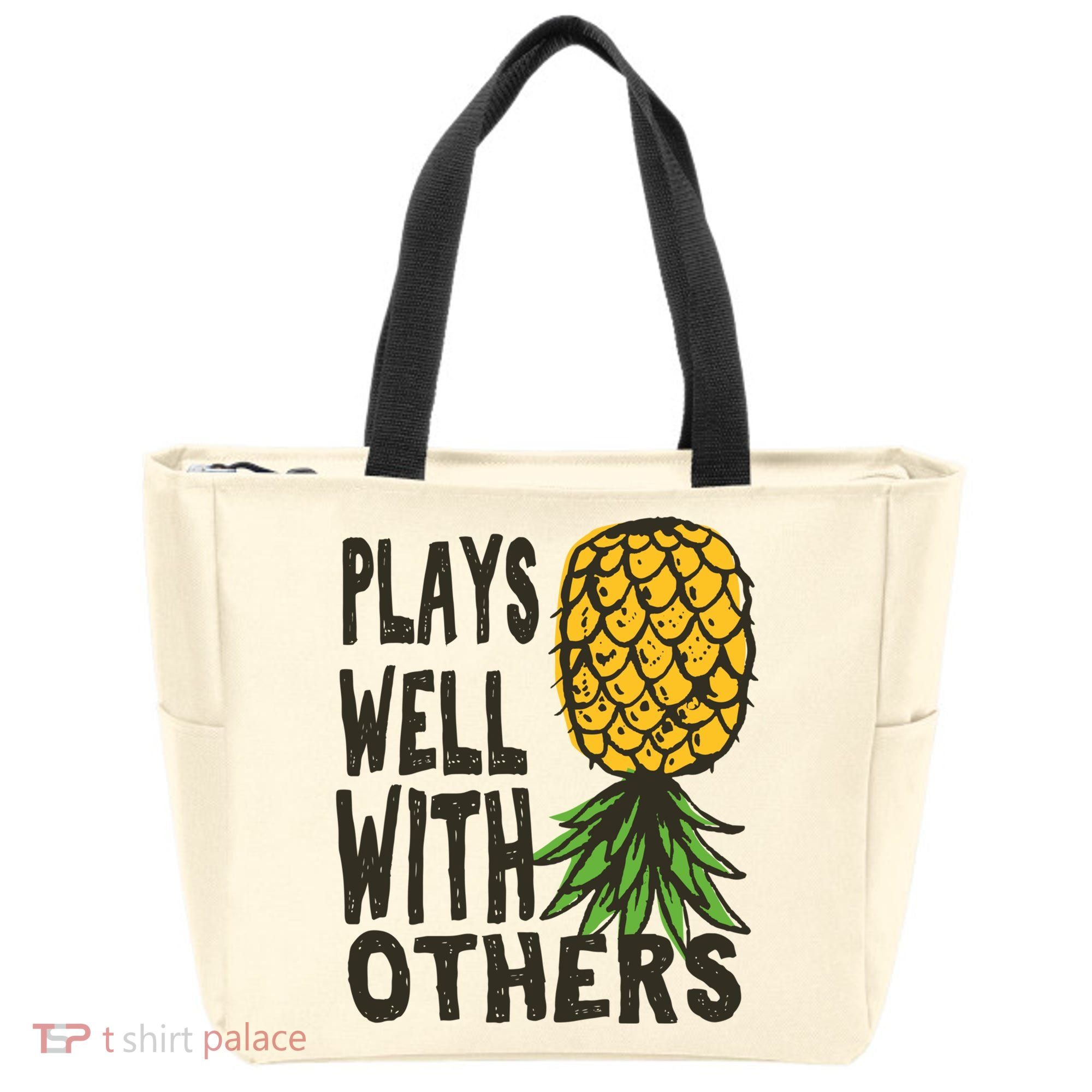 Swinger Couples Plays Well With Others Upside Down Pineapple Great Gift Tote Bag