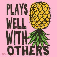 Swinger Couples Plays Well With Others Upside Down Pineapple Great Gift Coaster thumb 2