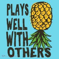 Swinger Couples Plays Well With Others Upside Down Pineapple Great Gift Kids Long Sleeve Shirt thumb 2