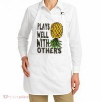Swinger Couples Plays Well With Others Upside Down Pineapple Great Gift Apron thumb 2