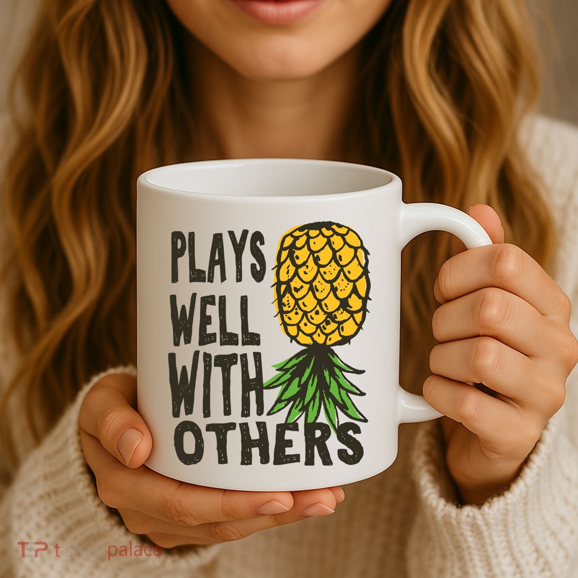 Swinger Couples Plays Well With Others Upside Down Pineapple Great Gift Coffee Mug