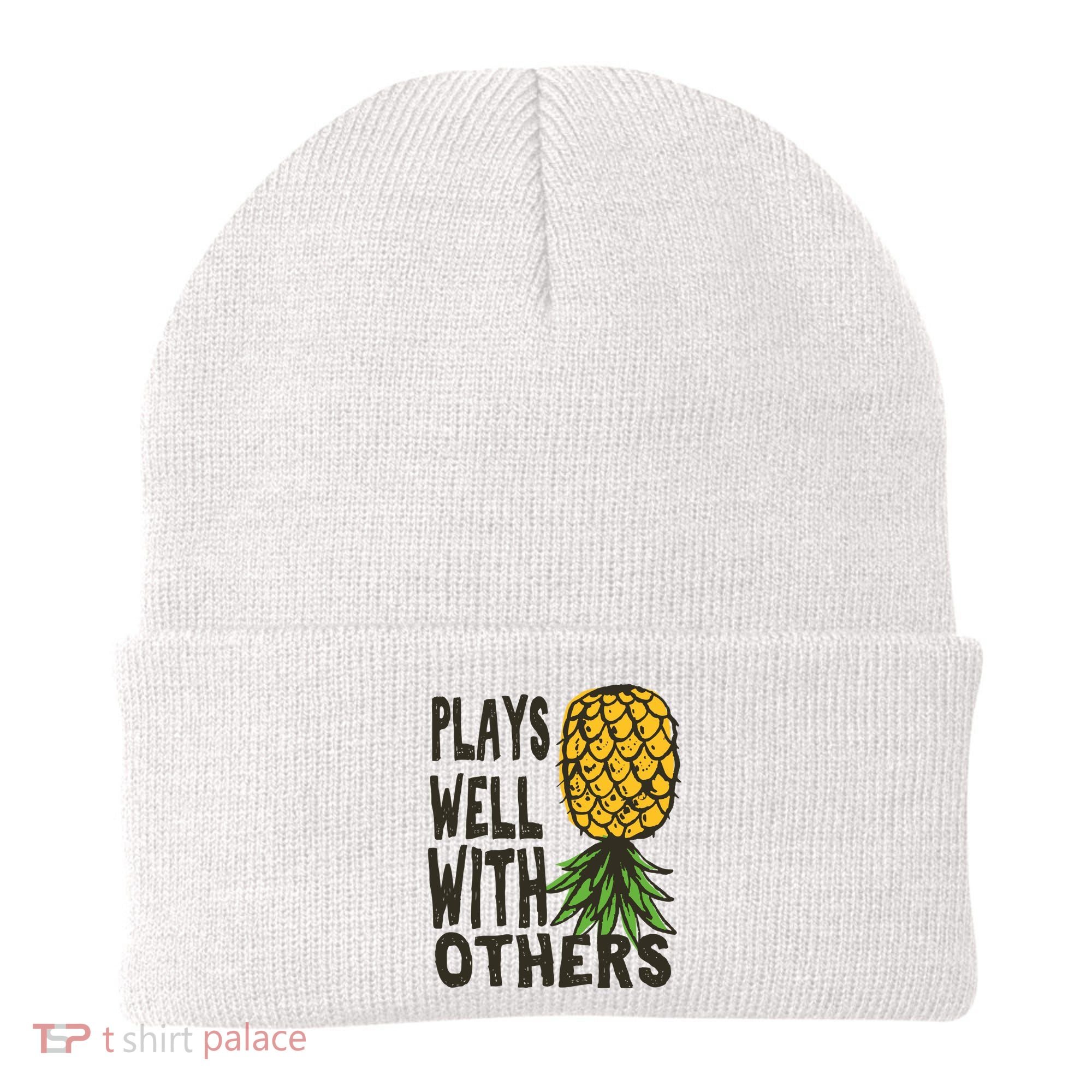 Swinger Couples Plays Well With Others Upside Down Pineapple Great Gift Beanie