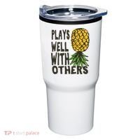 Swinger Couples Plays Well With Others Upside Down Pineapple Great Gift Tumbler thumb 0