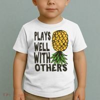 Swinger Couples Plays Well With Others Upside Down Pineapple Great Gift Toddler T-Shirt thumb 2
