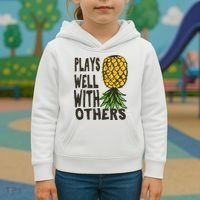 Swinger Couples Plays Well With Others Upside Down Pineapple Great Gift Kids Hoodie thumb 3