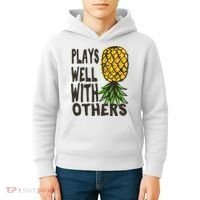 Swinger Couples Plays Well With Others Upside Down Pineapple Great Gift Kids Hoodie thumb 4