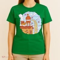 Santa Claus Peeing On Roof Funny Holiday Christmas T-Shirt thumb 4