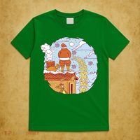 Santa Claus Peeing On Roof Funny Holiday Christmas T-Shirt thumb 5