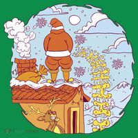 Santa Claus Peeing On Roof Funny Holiday Christmas Mousepad thumb 1