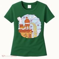 Santa Claus Peeing On Roof Funny Holiday Christmas Women's T-Shirt thumb 0