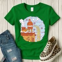 Santa Claus Peeing On Roof Funny Holiday Christmas Women's T-Shirt thumb 3