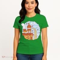 Santa Claus Peeing On Roof Funny Holiday Christmas Women's T-Shirt thumb 4