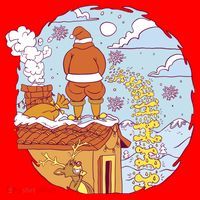 Santa Claus Peeing On Roof Funny Holiday Christmas Santa Hat thumb 1