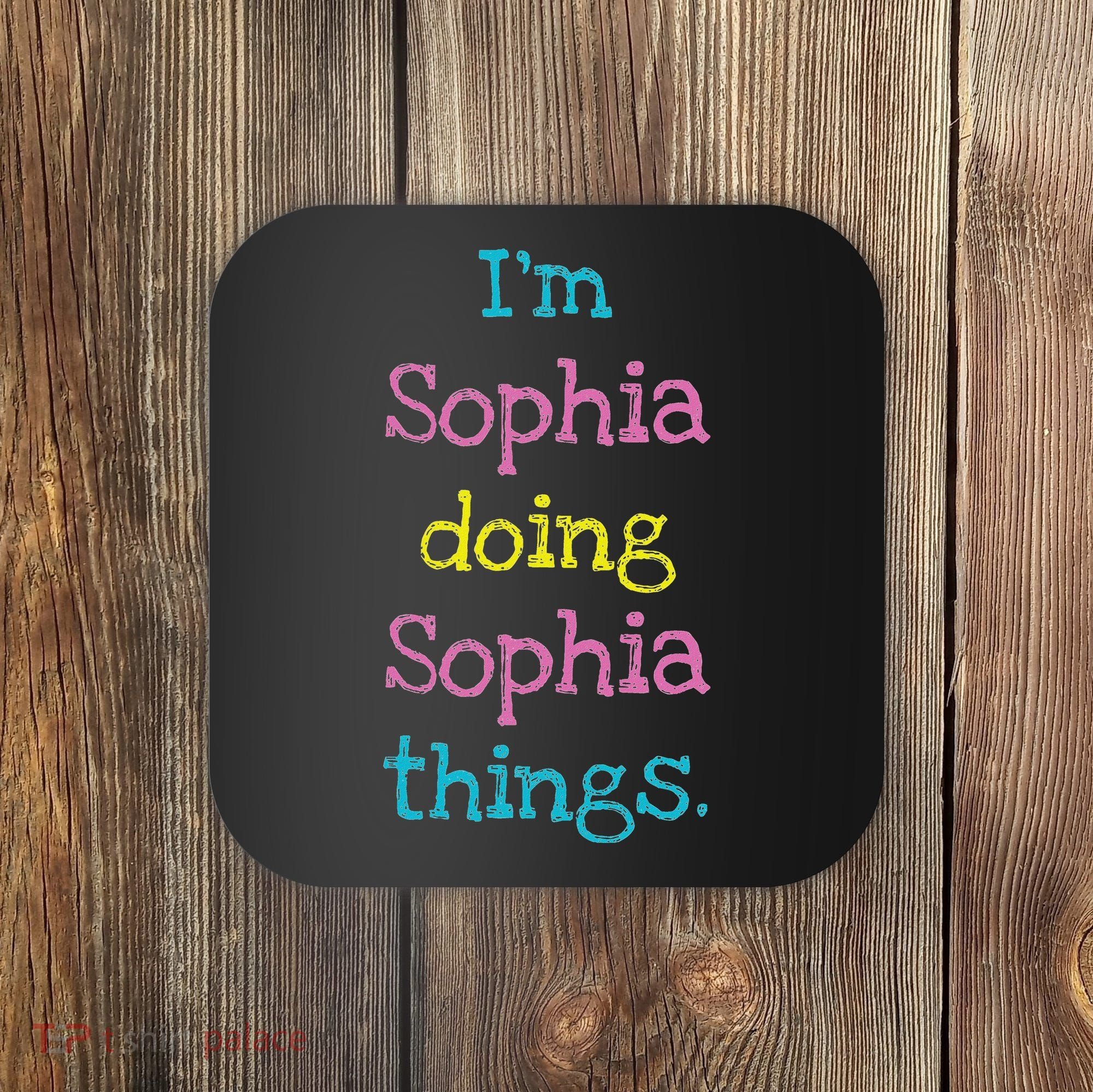 Sophia Cute Personalized Text S Top For Coaster